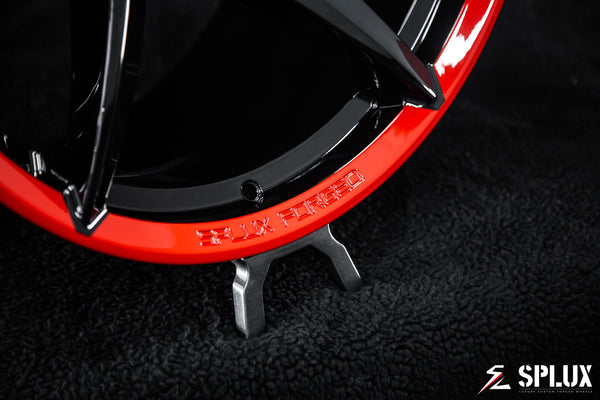 2015 cadillac cts-v wheels: SC-09M forged monoblock with black diamond spokes and a gloss red lip