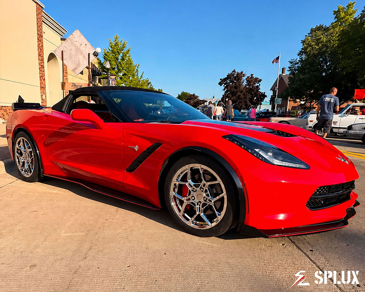 2015 Corvette C7 Stingray with c7 corvette 18 inch wheels SC-18M forged monoblock in chrome finish