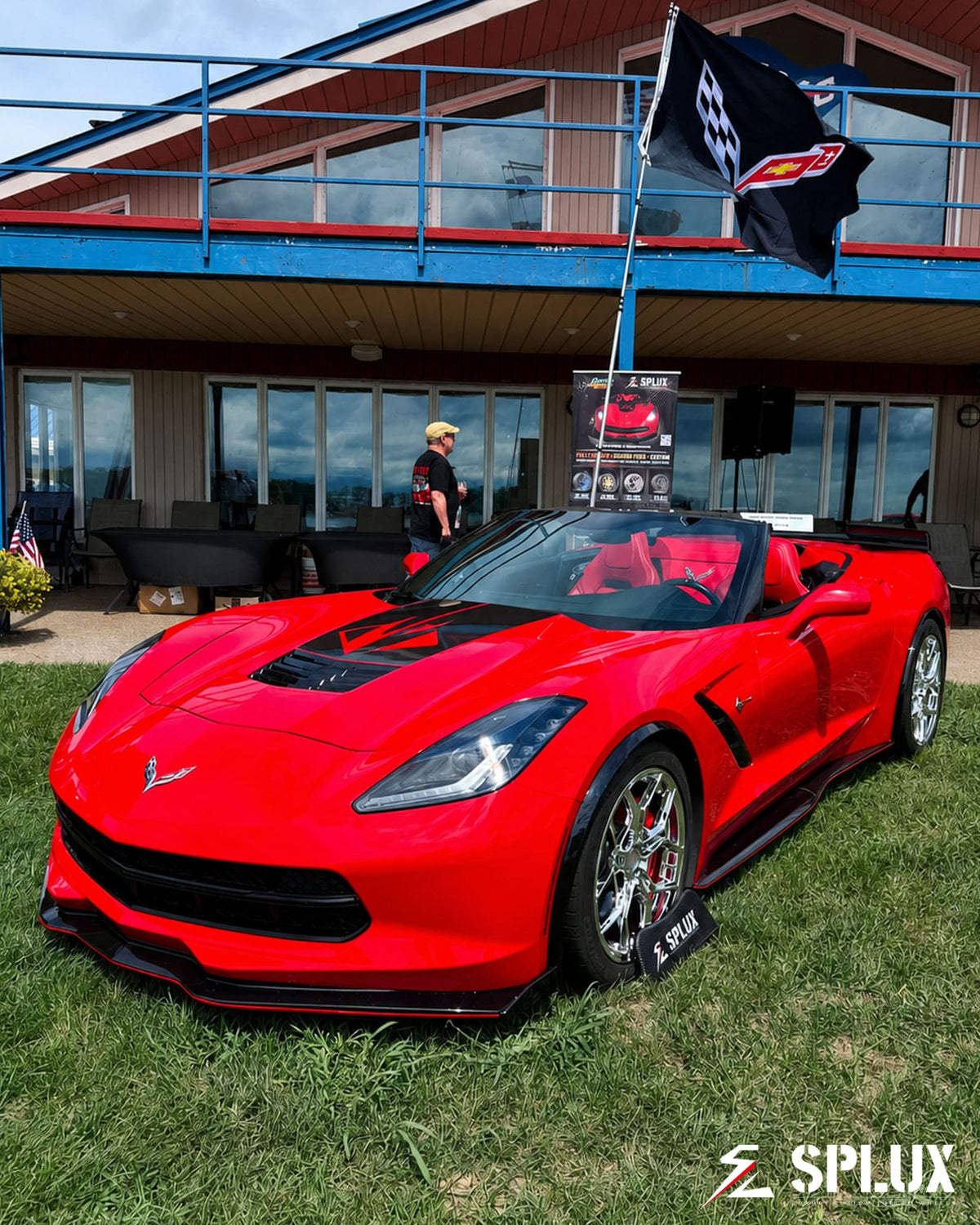 Rear wheel of C7 with SC-18M forged wheel and chrome finish