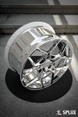 SC-18M forged wheel in chrome with a polished barrel and intricate spoke design