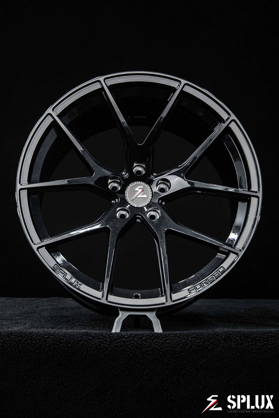 Concave Corvette wheels: SC-04M forged monoblock front wheel in Carbon Flash Metallic