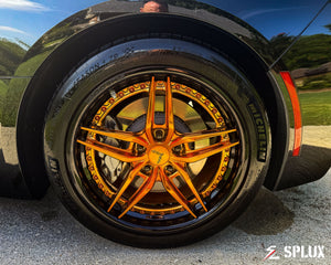 2017 Corvette C7 Stingray with SA-01 forged 2-piece wheels in polished copper and piano black lip