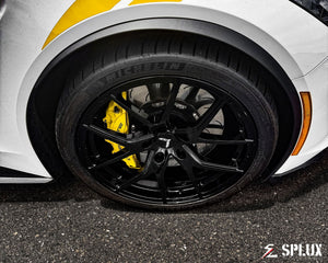 2017 Corvette C7 Grand Sport with black wheels on c7 corvette grand sport, featuring SC-04M forged 1-piece wheels in Piano Black