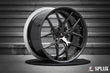 2017 Corvette C7 Z06 with carbon fiber wheels on SD-02 forged 2-piece wheels with hydro-dipped carbon fiber barrel and gloss dark gunmetal spokes