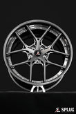 Gloss dark gunmetal spokes and carbon fiber barrel on the SD-02 wheel