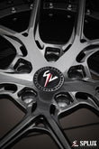 SD-02 wheel with carbon fiber barrel and dark gunmetal spokes, forged 2-piece construction