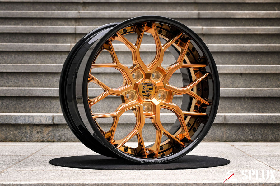 19-inch Porsche Cayman wheels with a staggered front and rear fitment