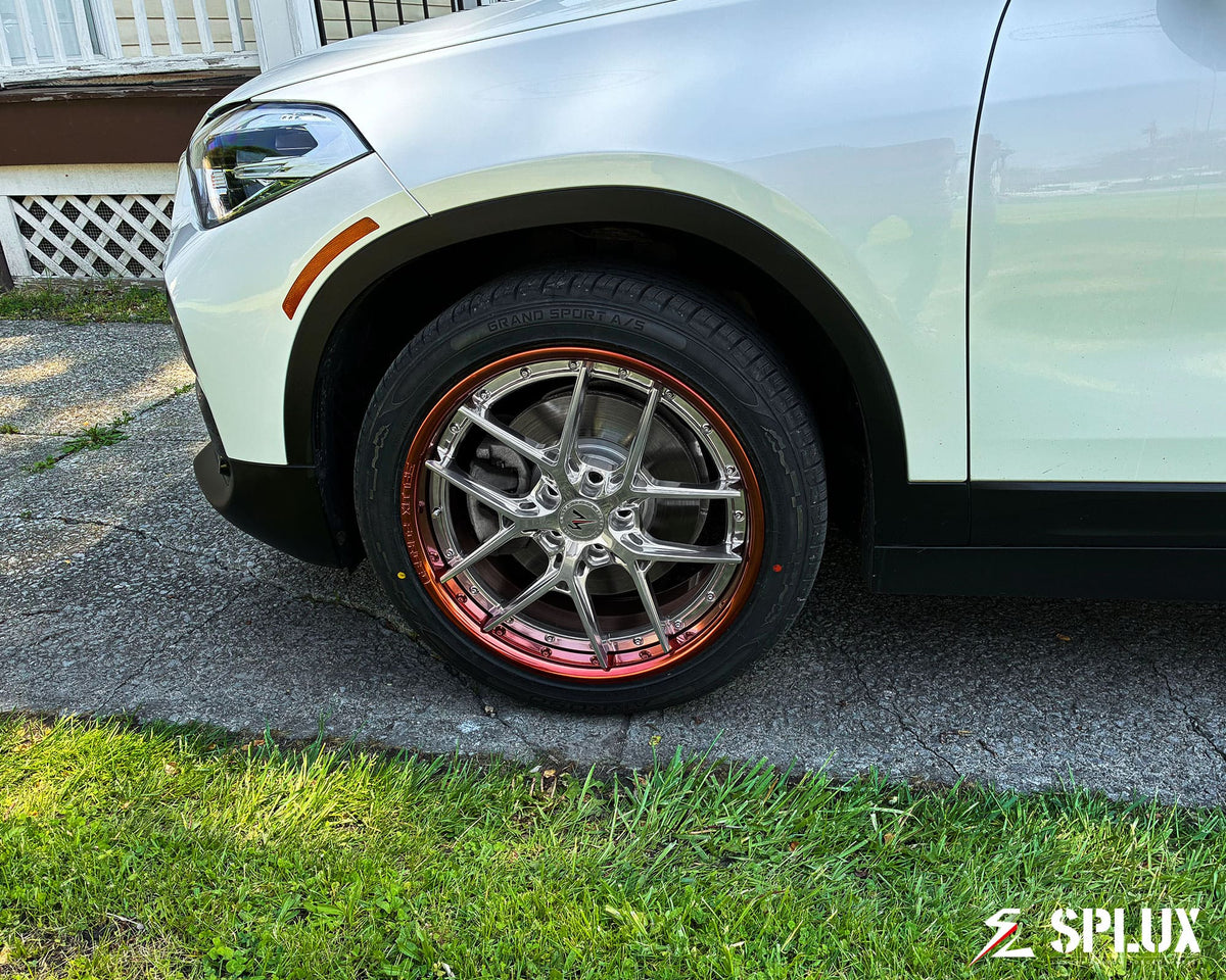2021 BMW X2 xDrive28i with bmw x2 sport rim upgrade featuring SD-02 forged 2-piece wheels in polished rose gold