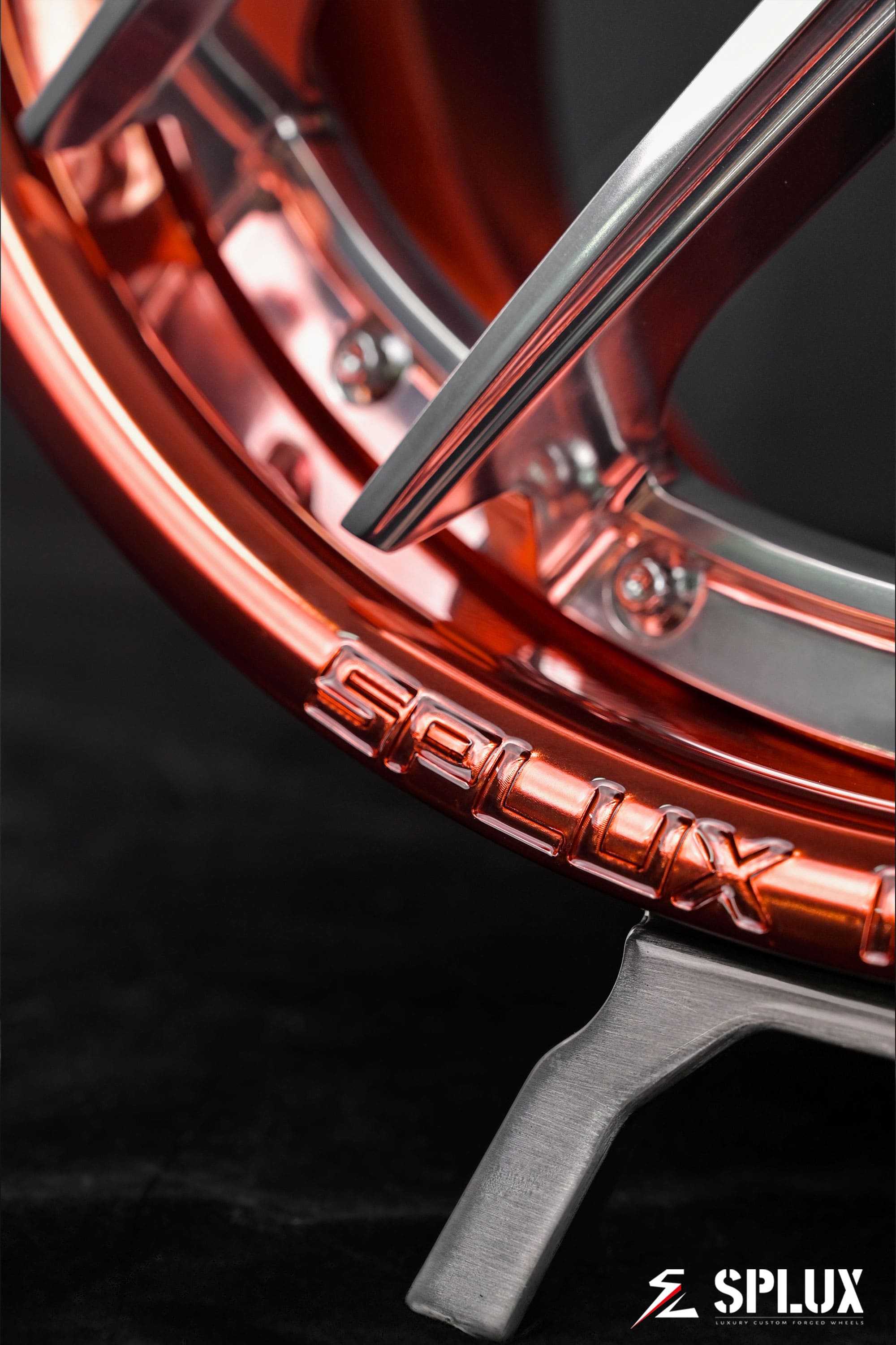 SD-02 deep dish wheel with polished rose gold barrel and spokes on the BMW X2