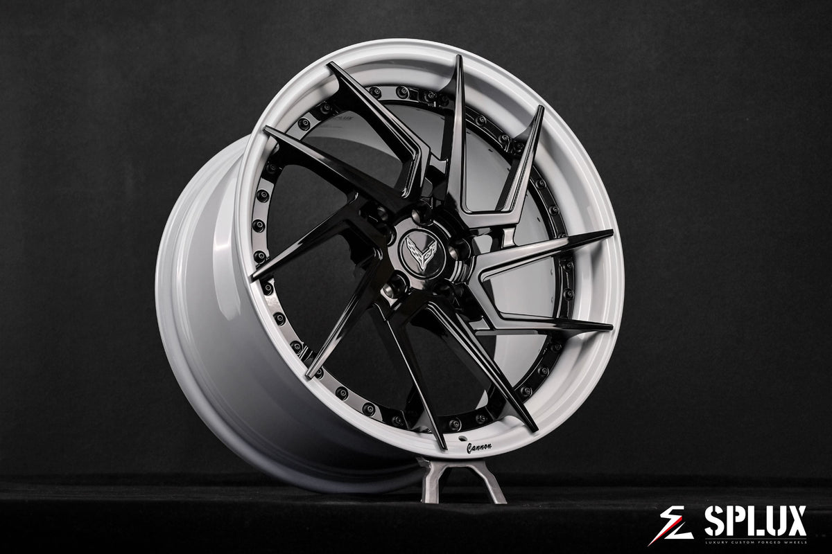 SA-03 forged wheels on 2021 Corvette C8 Stingray wheels full body side profile view