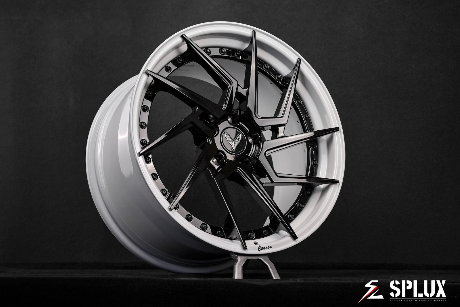 SA-03 forged wheels on 2021 Corvette C8 Stingray wheels full body side profile view