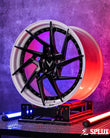 SA-03 forged 2-piece wheels ultra close up on the perimeter hardware bolts and 5x120 forged wheels lug seat
