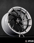 SA-03 directional wheels fitted on C8 Corvette standing angled front three quarter perspective