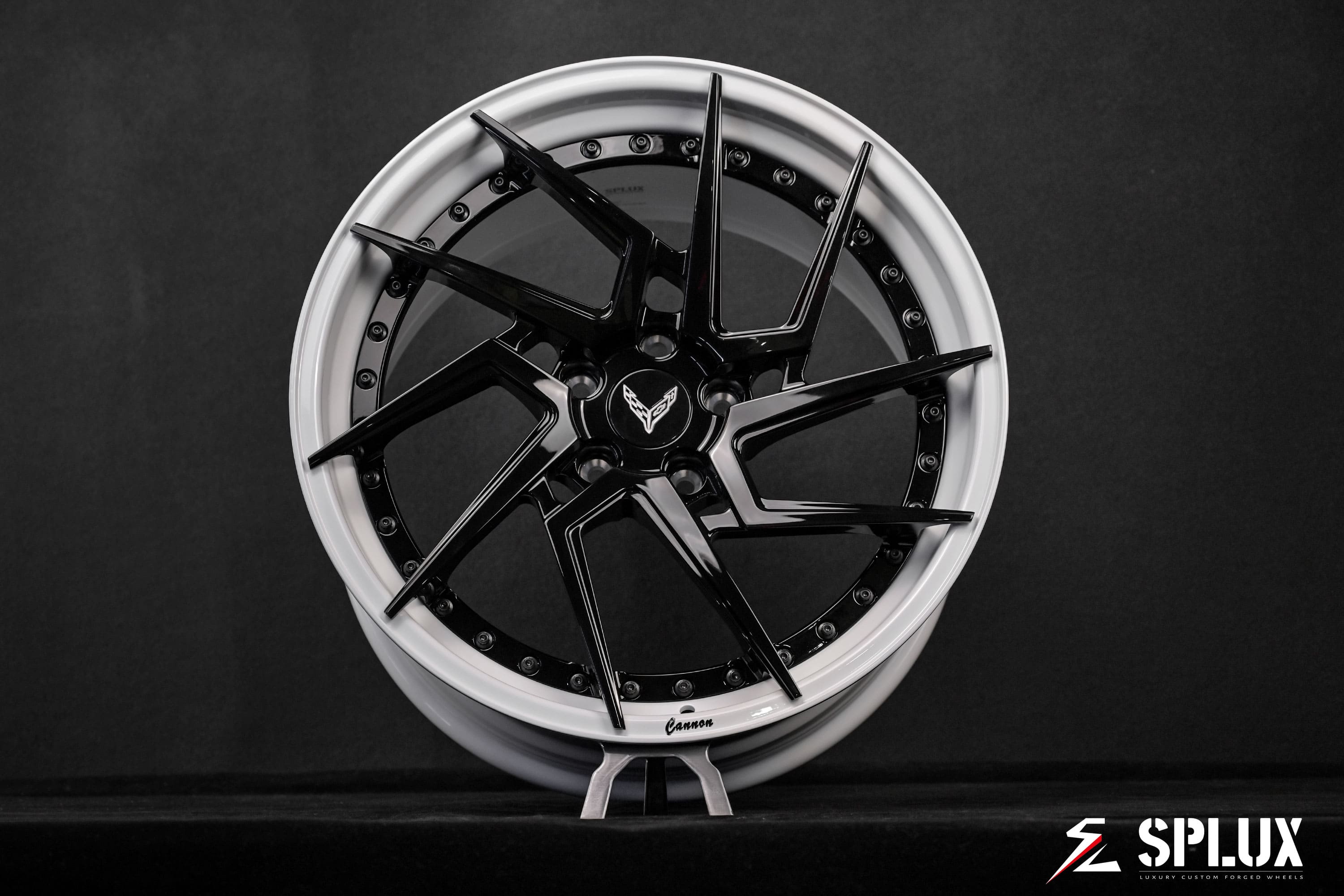 SA-03 forged 2-piece wheels running stance showcase on 2021 Corvette C8 Stingray wheels rear track