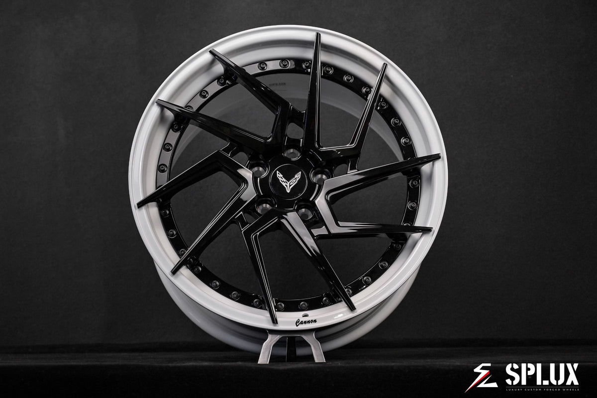 SA-03 forged 2-piece wheels running stance showcase on 2021 Corvette C8 Stingray wheels rear track