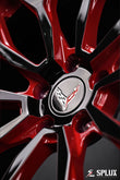 Piano black SC-14M forged wheel with red accent on the 2021 Corvette C8 Stingray Z51