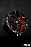 2021 Corvette C8 Z51 with corvette concave wheels featuring SL-C04 forged 2-piece wheels in piano black and gloss red