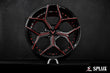 C8 Corvette with aftermarket wheels, SL-C04 forged 2-piece in black and red