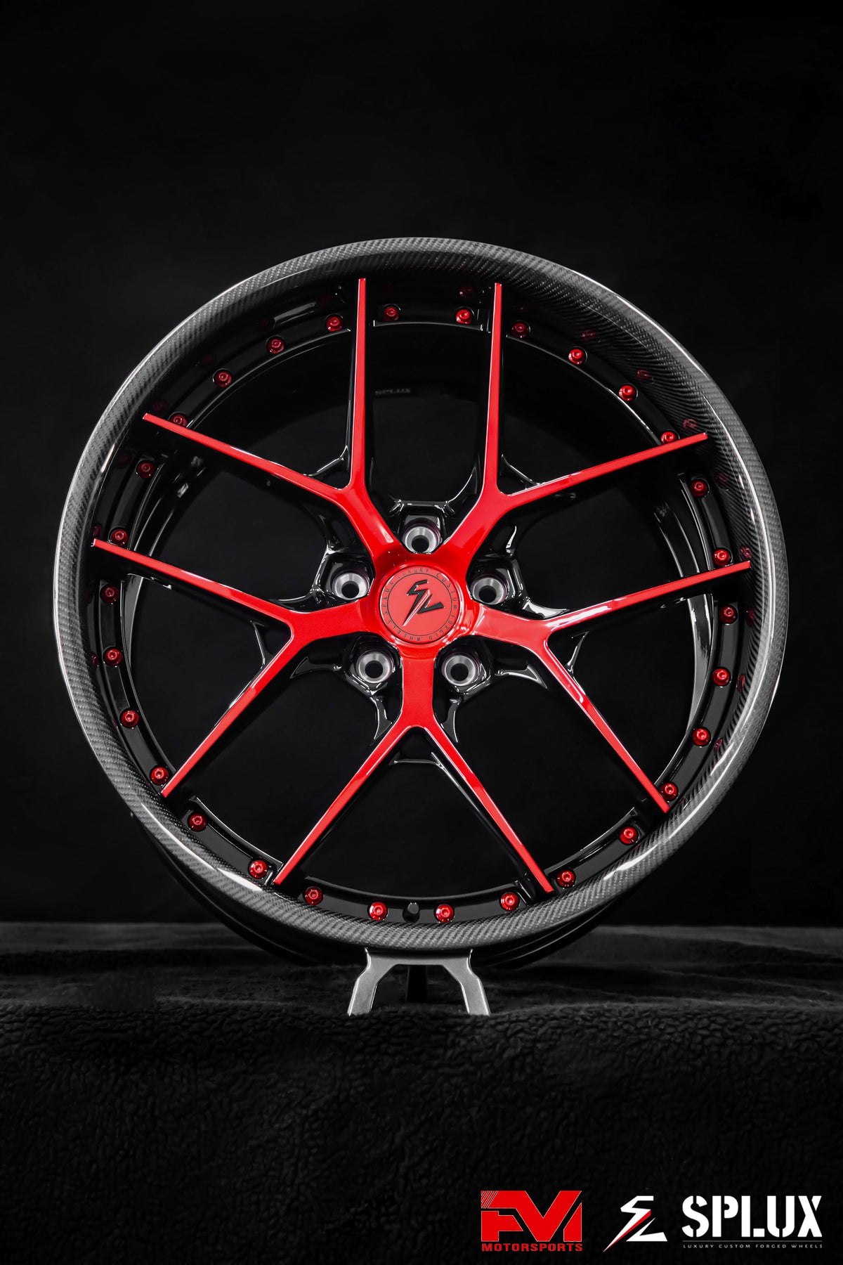 Corvette staggered wheels showing the front 20×9 SD-02 fitment