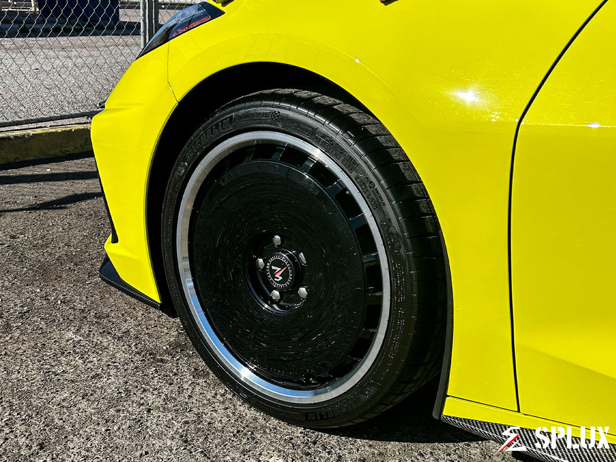 c8 corvette wheels rear angle showing 20x11 SL-C18 setup on 2023 Corvette C8 Z51