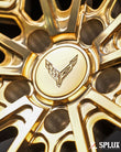 Piano black barrel and polished frozen gold spokes on the SD-08 wheel