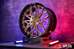 SD-08 wheel with white hardware and custom engraving visible on the spoke