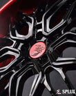 dodge challenger custom wheels detail view of custom Hellcat emblem center cap
