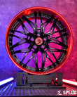 dodge challenger custom wheels close-up of deep dish forged 2-piece barrel