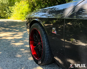 Challenger SD-01 forged 2-piece wheels with Brushed Red barrel detail