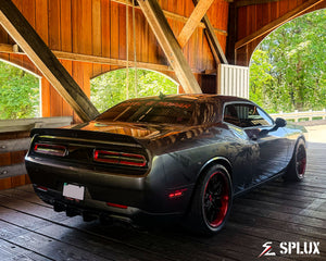 Challenger R/T Scatpack SD-01 forged 2-piece wheels with deep-dish profile and Chrome hardware