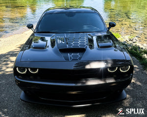 Challenger R/T Scatpack on SD-01 forged 2-piece wheels with Piano Black spokes