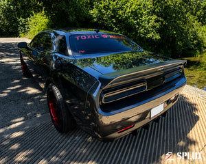 Dodge Challenger SD-01 forged 2-piece wheels with Piano Black spokes and Chrome hardware