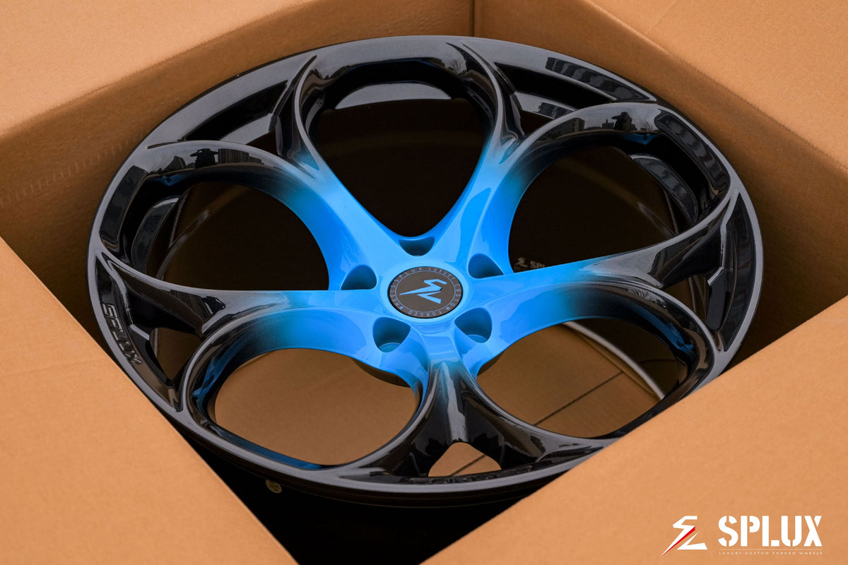 SC-07M forged wheels front three-quarter view on 2024 Corvette C8 Stingray Base stance