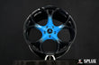 SC-07M forged wheels close-up carbon flash metallic black to rapid blue fade spokes detail