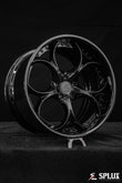 SD-03 forged 2-piece wheel with piano black spokes and deep dish lip