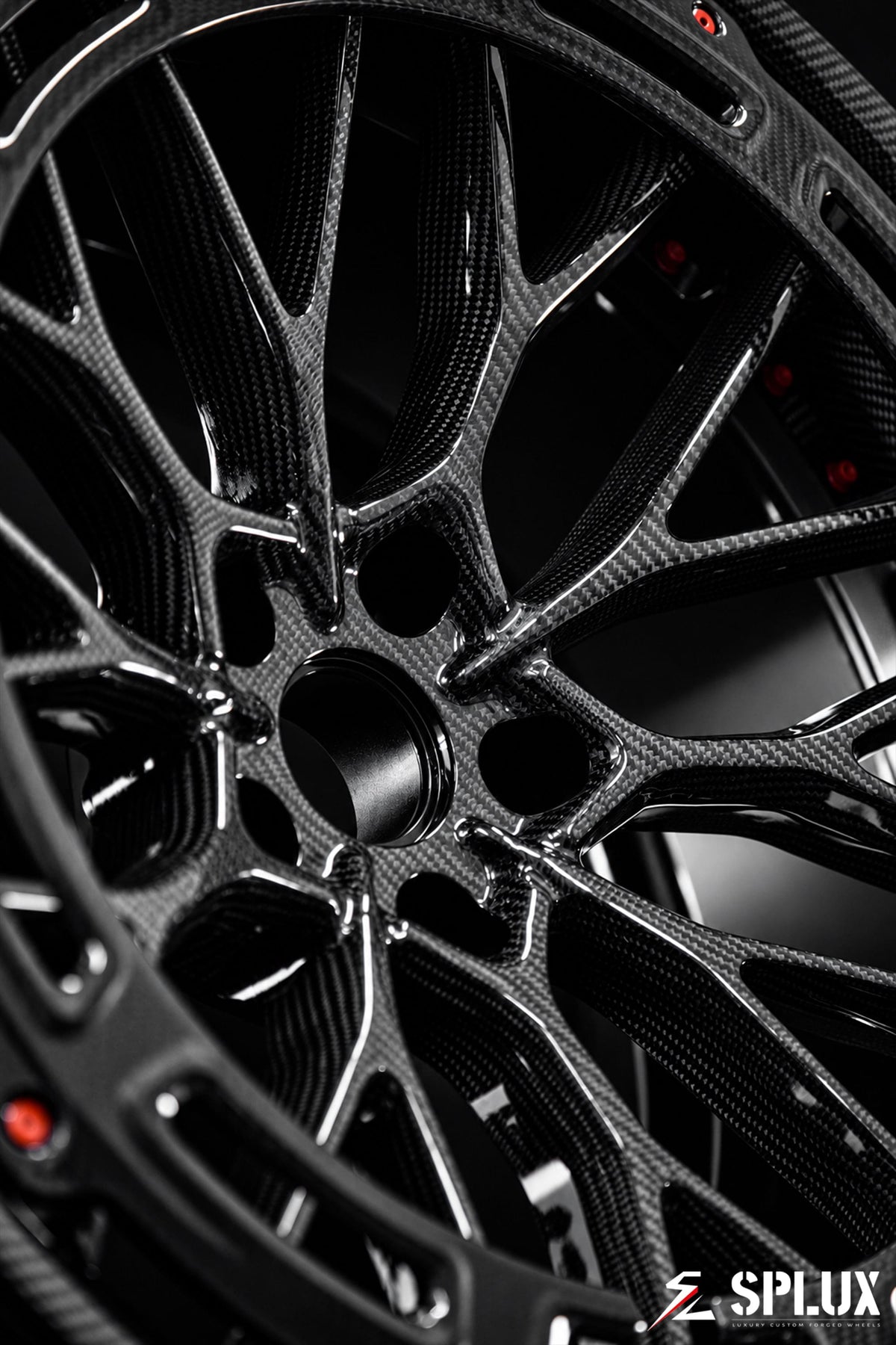 Chevrolet Corvette C8 Z06 carbon fiber wheels with orange hardware