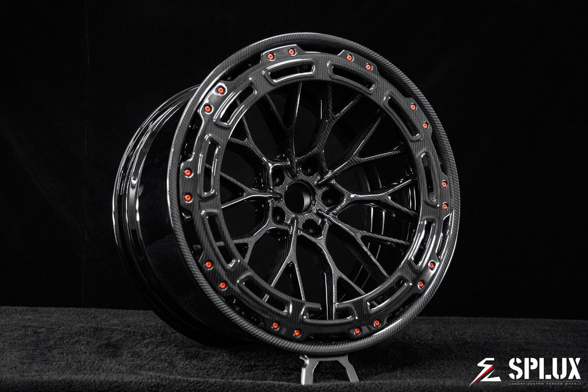 Corvette C8 Z06 carbon fiber wheels with real carbon fiber spokes and lip