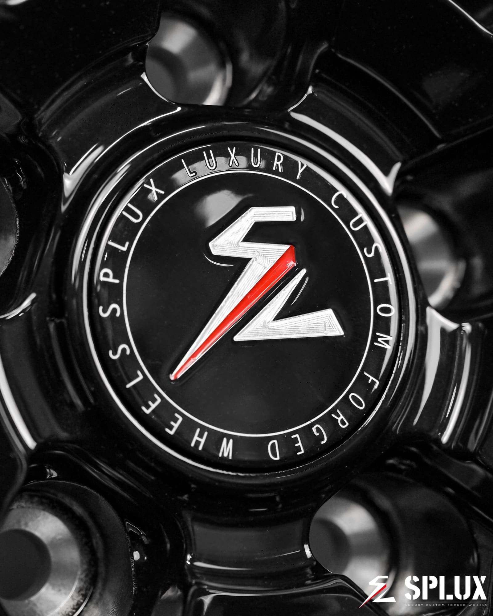 SD-16 C8 Corvette Z06 wheels rolling motion perspective highlighting gloss black finish