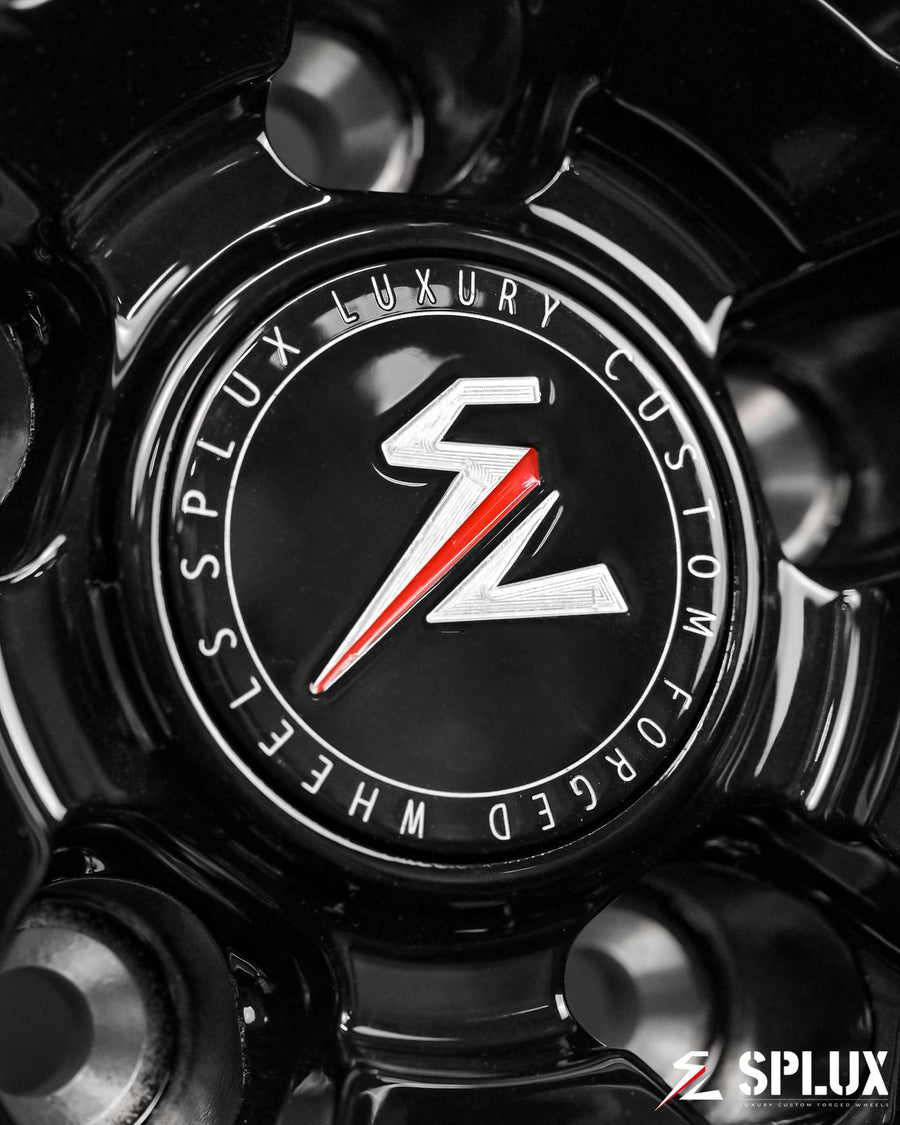 SD-16 C8 Corvette Z06 wheels rolling motion perspective highlighting gloss black finish