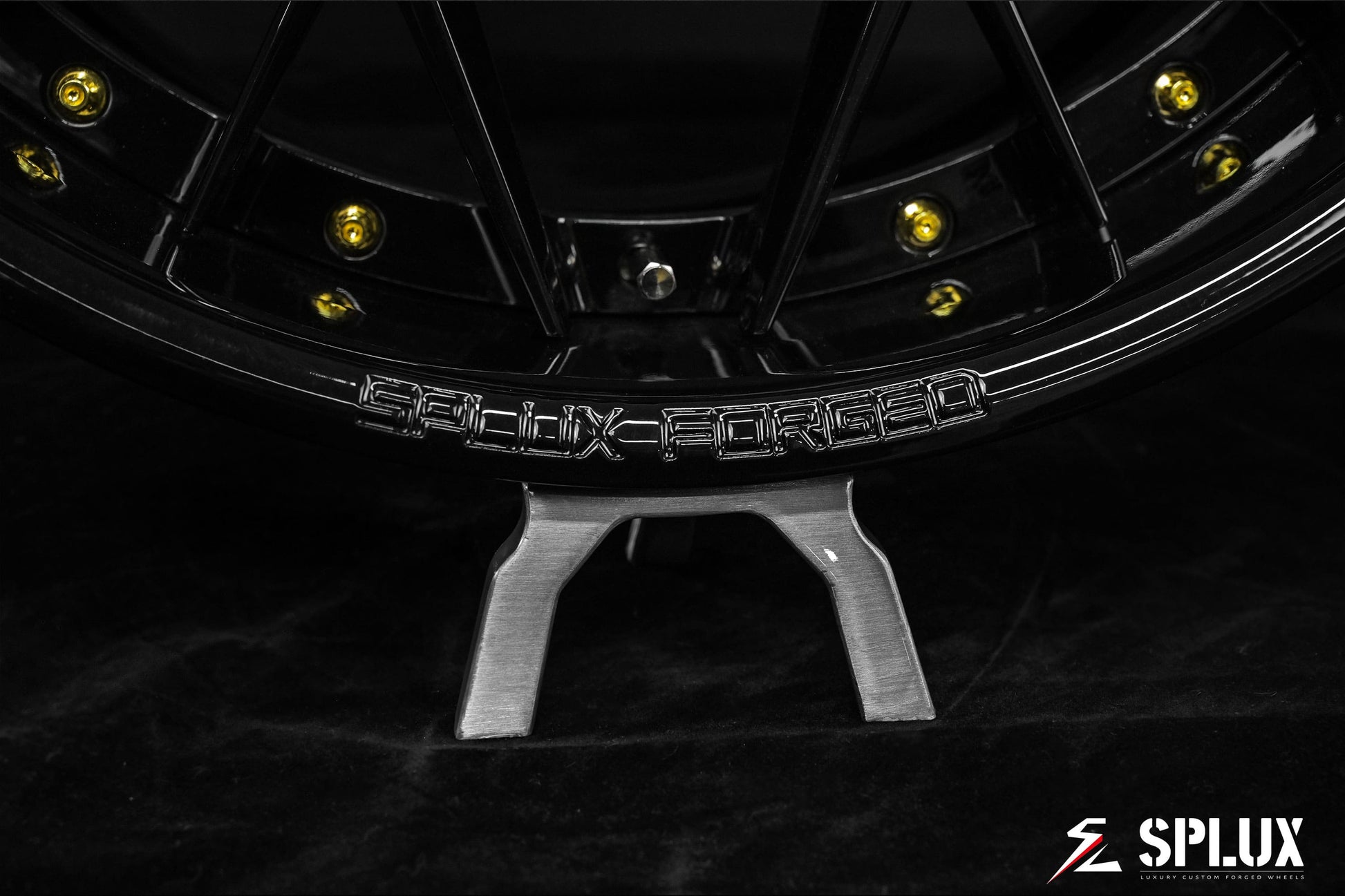SD-16 C8 Corvette Z06 wheels low angle parked shot showing aggressive 20-inch setup