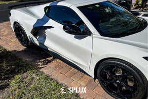c8 corvette wheels on Arctic White 2025 Chevrolet Corvette C8 Z51 front three-quarter view