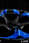 2025 corvette wheels SC-07M forged 1-piece with piano black and Riptide Blue finish on the C8