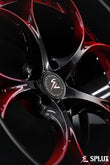 Rear 21-inch SD-03 forged wheel with deep dish and carbon flash lip