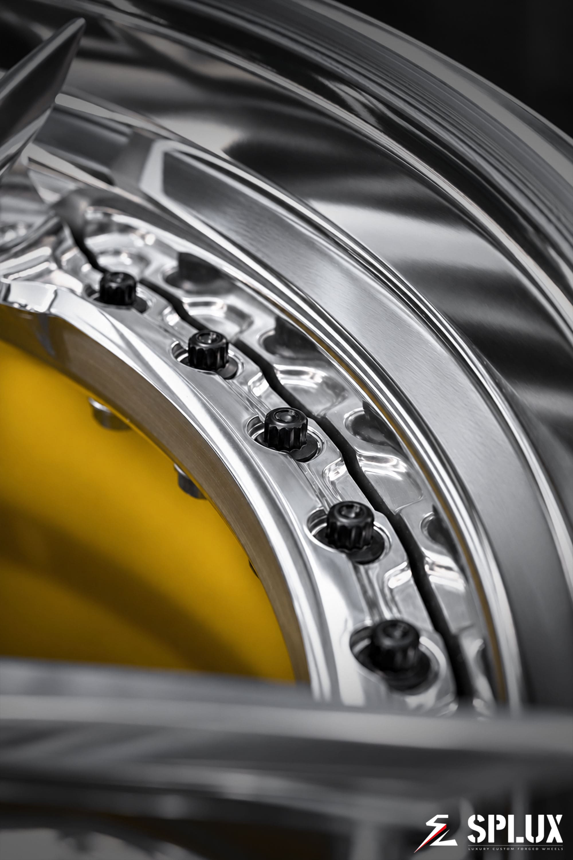 Aggressive SA-01 forged wheel for the Corvette Z06 with polished finish