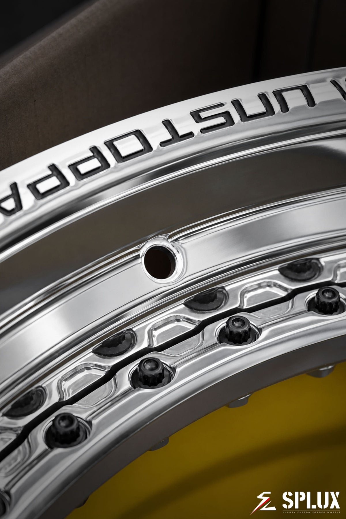 Custom engraved SA-01 forged wheel with polished spokes and lip