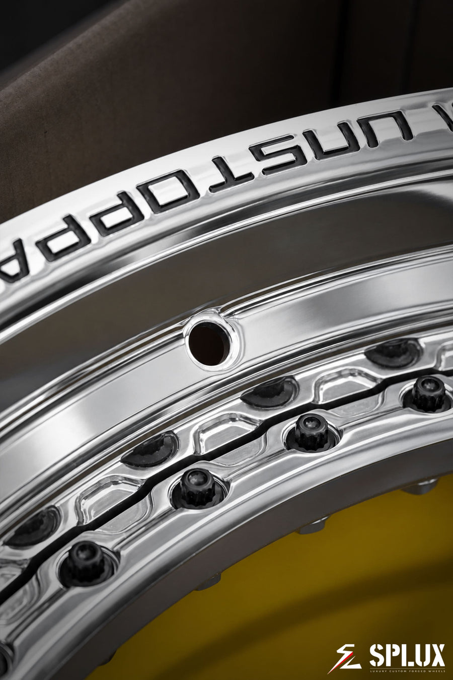 Custom engraved SA-01 forged wheel with polished spokes and lip