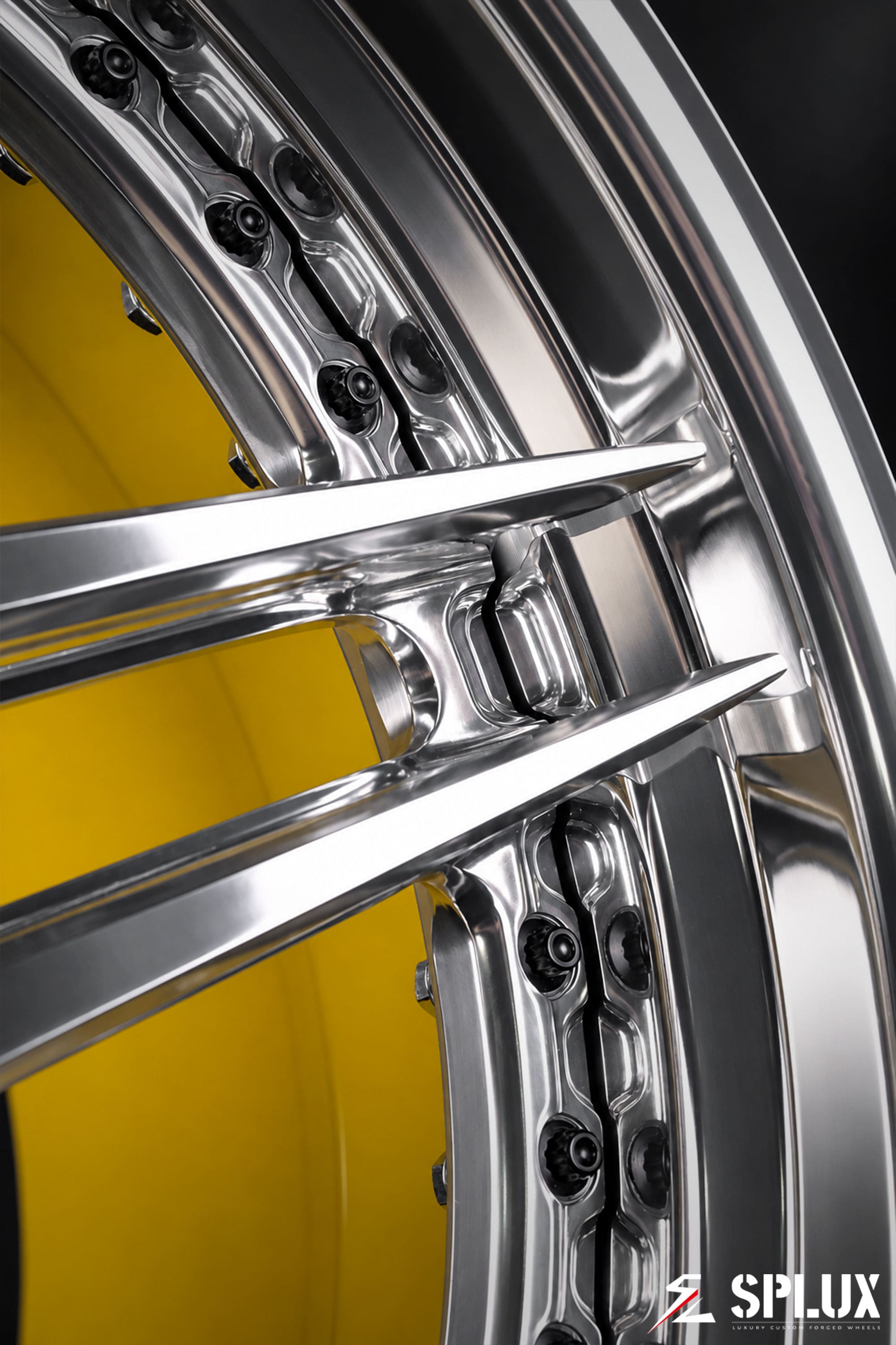 C8 Z06 wheel with a custom center cap and polished spokes