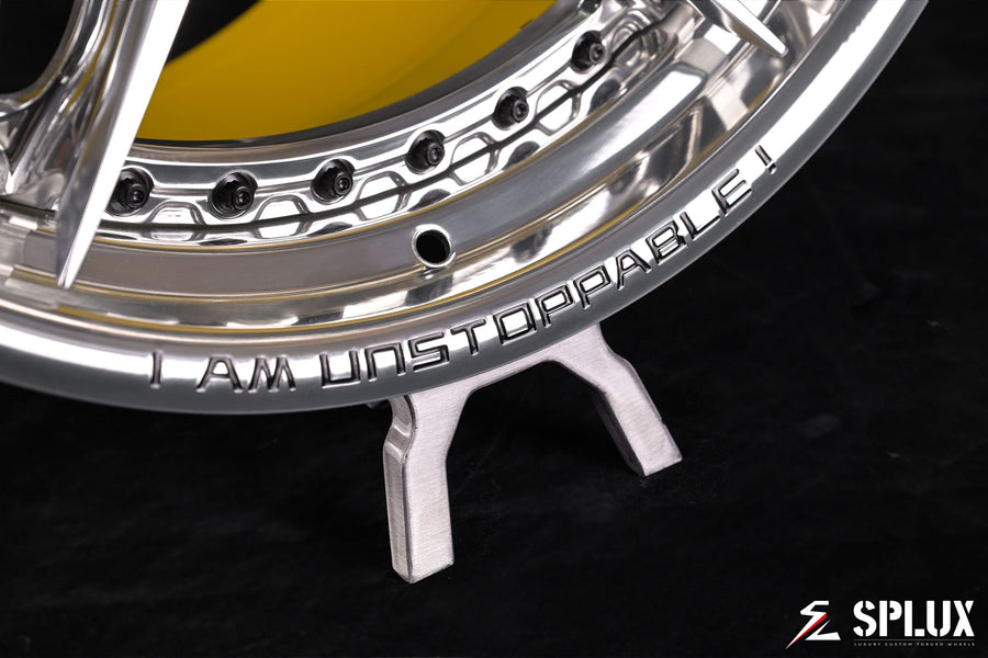 Corvette z06 aftermarket wheels with custom engraving and polished spokes on the C8 Z06
