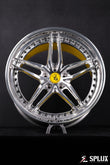 2026 corvette z06 wheels with SA-01 forged 2-piece in polished aluminum and gloss yellow