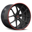 SC-04 dark grey red stripe forged wheels for 1994 GMC Vandura - concave rims